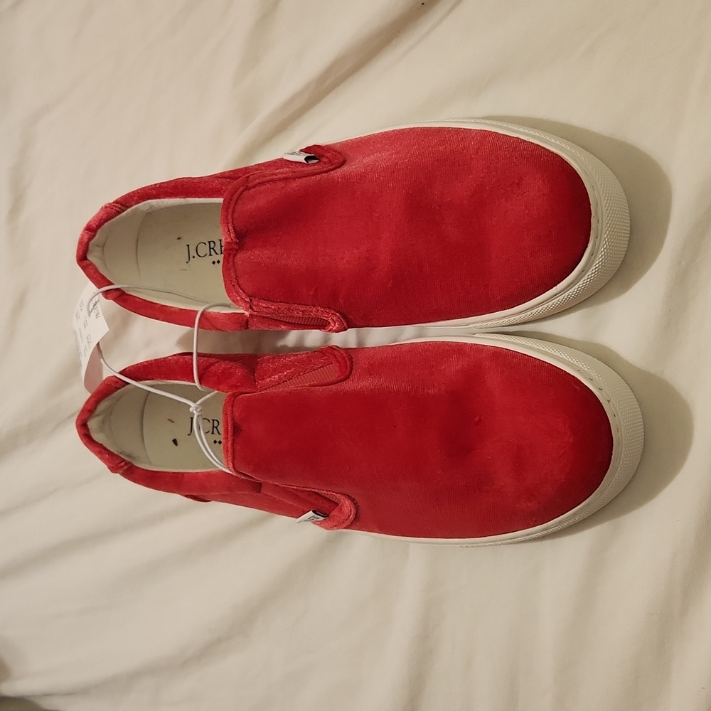 J. Crew velvet slip on shoes nwt